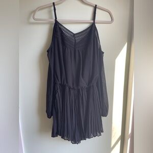 Black Lace Romper, Off the Shoulder Romper